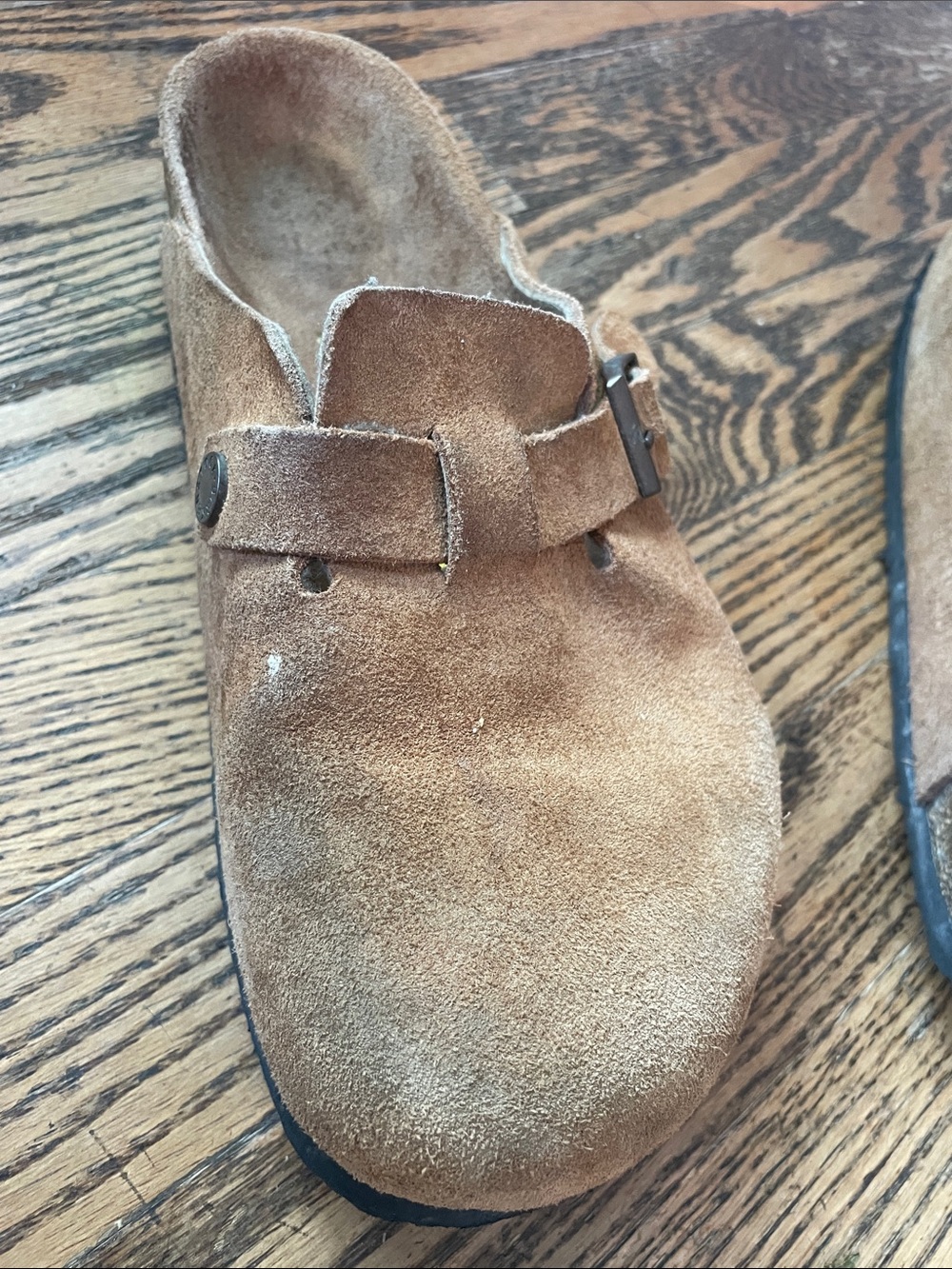 Birkenstock Boston Suede Clogs Taupe Tan Mules Size 38 Regular Fit (wide) - Picture 7 of 10